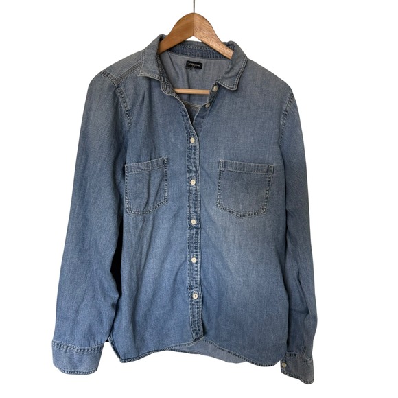 J.Crew Tops - J. Crew Factory Light Blue Denim Button-Down Shirt